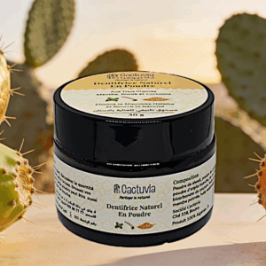 DENTIFRICE EN POUDRE : POUDRE DE SIWAK, CURCUMA & HUILES ESSENTIELLES DE GIROFLE & MENTHE POIVREE - CACTUVIA