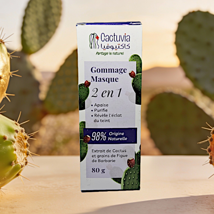 Gommage & Masque au Gel de Cactus & Grains de Figue de Barbarie - Cactuvia